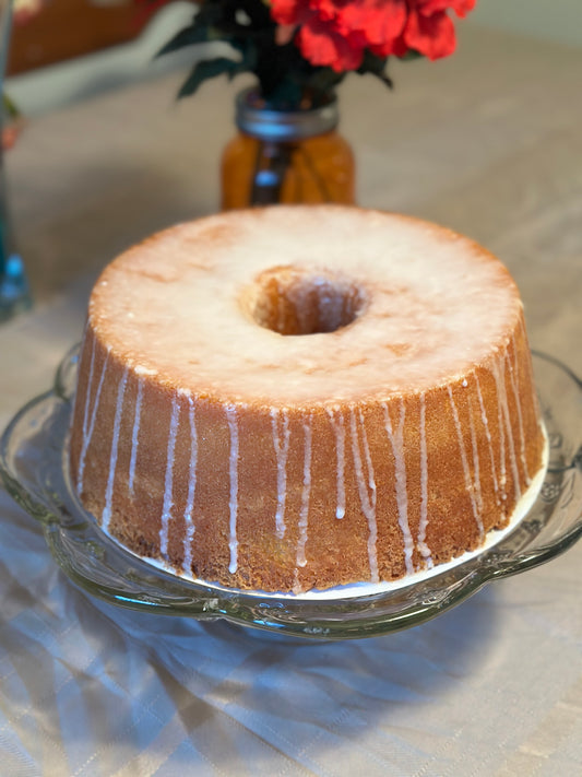 Lemon Pound Cake with a lemon glaze